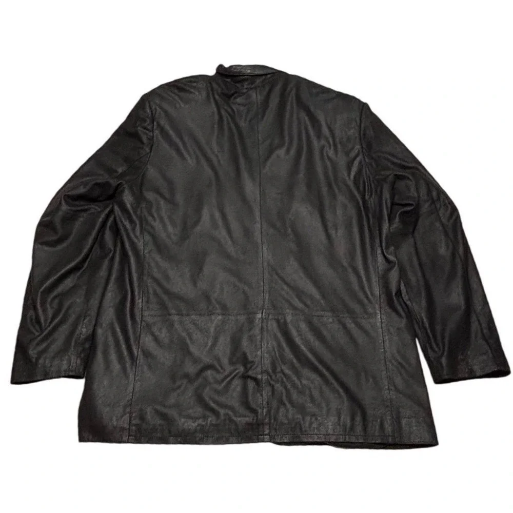 Scully Mens‎ Leather Blazer Size 44 Black Genuine Leather Soft Two Button